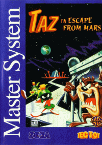 Taz in Escape from Mars PAL Sega Master System PAL box art